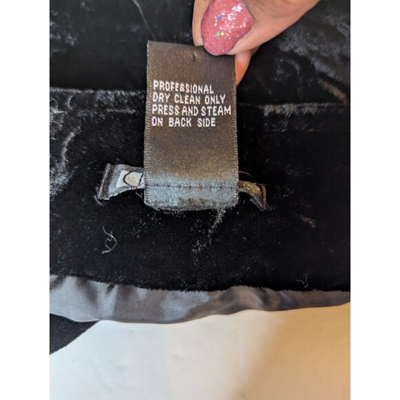 Carol Little Black Velvet Skirt10 Gypsy Peasant Sequins Hippie Boho Fairy Beaded - Picture 7 of 12